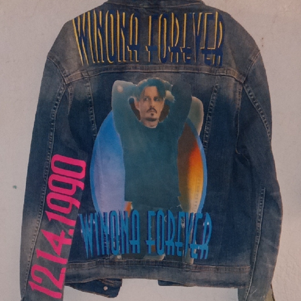 Denim Jacket with Graphic Print